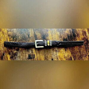 BRIGHTON | ladies leather woven belt. Size: M/L, 32.